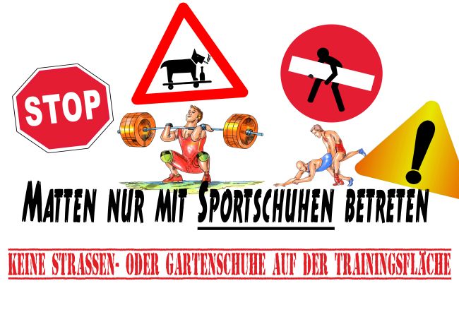 ... nur mit Sportschuhe Hinweis Schild smart kreativ informativ auffallend schilder selbst gestalten