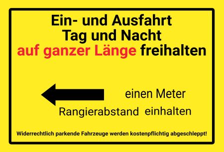 1 Meter Rangierabstand einhalten Parken-Verkehr Schild spannend kreativ informativ auffallend schilder selbst gestalten