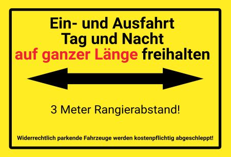 3 Meter Rangierabstand Parken-Verkehr Schild kreativ informativ auffallend schilder selbst gestalten