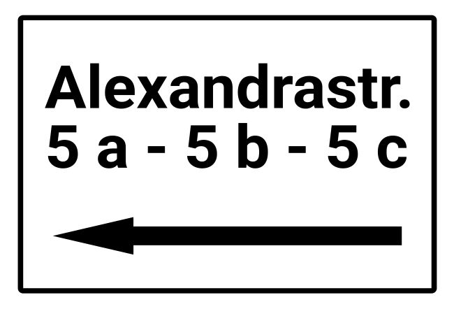 Alexandrastr. 5a-5c Wegweiser Schild smart kreativ schilder selbst gestalten