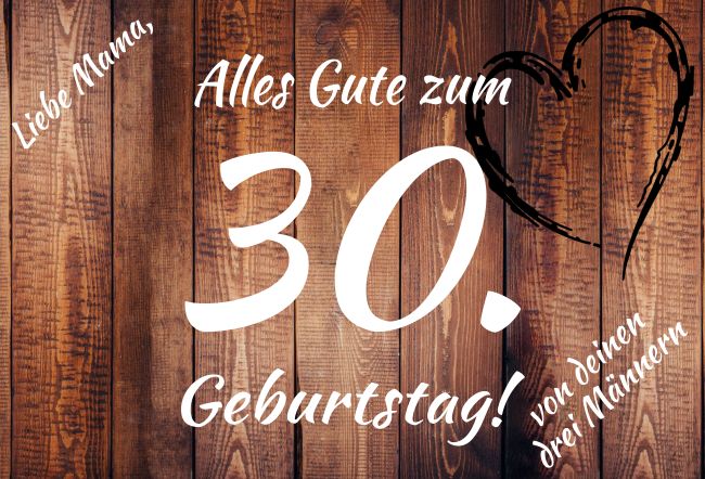 Alles Gute zum 30. Geburtstag! Privat-Pakete Schild bunt kreativ informativ schilder selbst gestalten