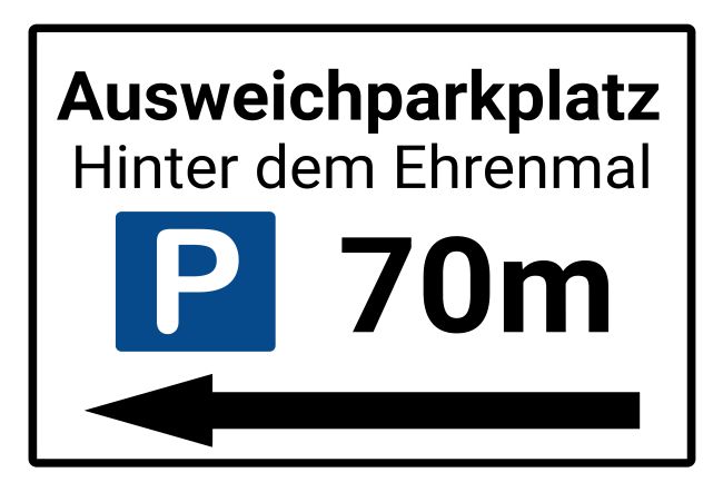 Ausweichparkplatz Wegweiser Schild smart kreativ spritzig schilder selbst gestalten