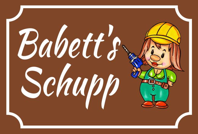 Babetts Schupp Hinweis Schild smart spritzig informativ auffallend schilder selbst gestalten