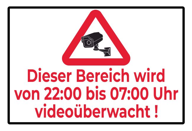 Bereich wird videoüberwacht Hinweis Schild informativ auffallend nachdrücklich schilder selbst gestalten