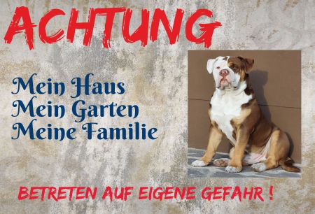 Betreten auf eigene Gefahr! Hunde Schild smart spannend kreativ spritzig informativ schilder selbst gestalten