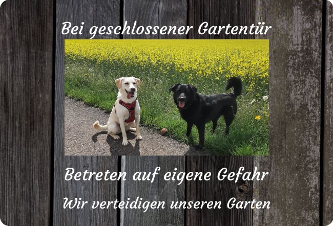 Betreten auf eigene Gefahr Hunde Schild smart spritzig informativ schilder selbst gestalten