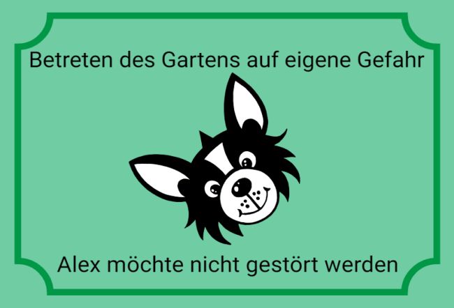 Betreten auf eigene Gefahr Hunde Schild smart informativ auffallend schilder selbst gestalten