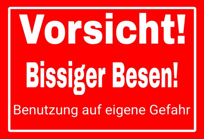 Bissiger Hund Warnung-Zutrittverboten Schild informativ auffallend nachdrücklich schilder selbst gestalten