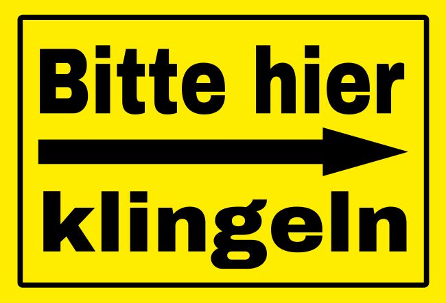 Bitte hier klingeln Wegweiser Schild informativ schilder selbst gestalten