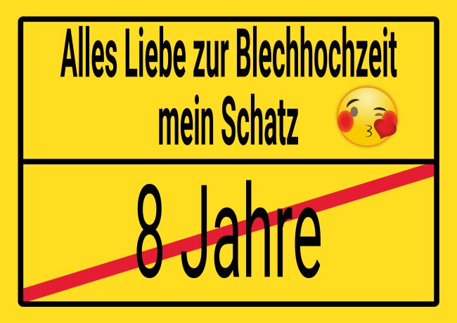 Blechhochzeit Privat-Pakete Schild smart kreativ spritzig informativ schilder selbst gestalten