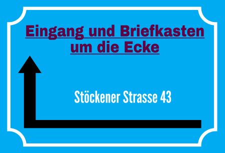 Briefkasten um die Ecke Wegweiser Schild informativ auffallend schilder selbst gestalten