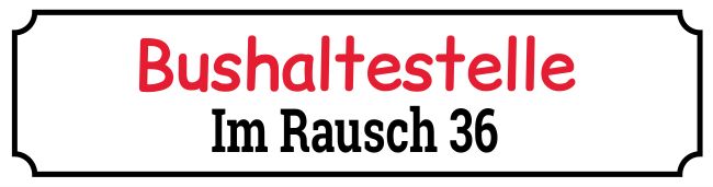 Bushaltestelle Privat-Pakete Schild smart kreativ schilder selbst gestalten