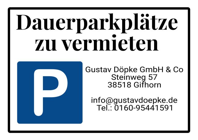 Dauerparkplätze Parken-Verkehr Schild smart informativ auffallend schilder selbst gestalten