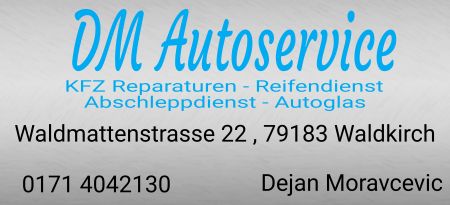 DM Autoservice Firma Schild kreativ informativ auffallend schilder selbst gestalten