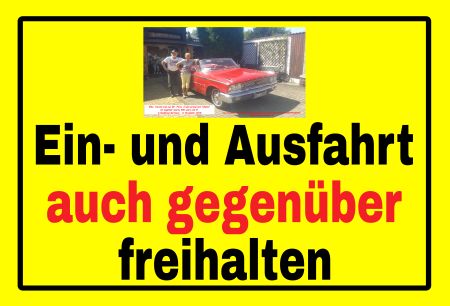 Ein- und Ausfahrt frei halten! Parken-Verkehr Schild spannend bunt auffallend schilder selbst gestalten