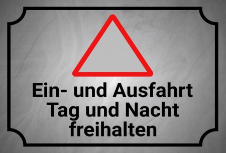 Ein- und Ausfahrt freihalten Parken-Verkehr Schild informativ auffallend schilder selbst gestalten