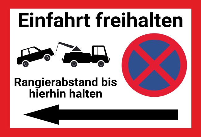 Einfahrt freihalten Parken-Verkehr Schild smart bunt auffallend schilder selbst gestalten