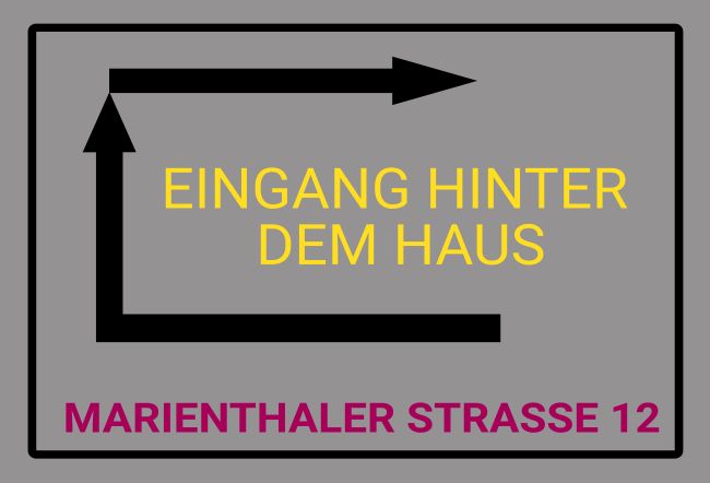 Eingang hinterm Haus Wegweiser Schild smart kreativ informativ auffallend schilder selbst gestalten