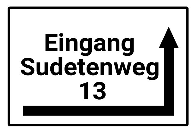 Eingang Sudetenweg 13 Wegweiser Schild smart informativ schilder selbst gestalten