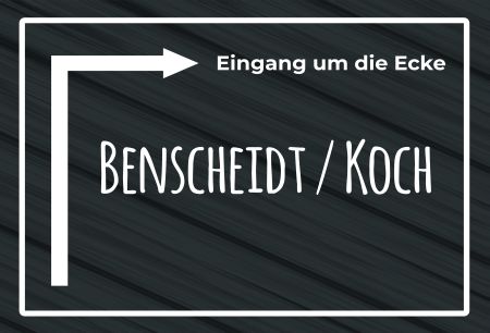 Eingang um die Ecke Wegweiser Schild kreativ informativ auffallend schilder selbst gestalten