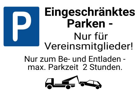 Eingeschränktes Parken Parken-Verkehr Schild informativ auffallend schilder selbst gestalten