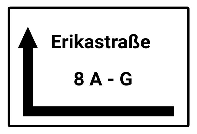 Erikastraße Wegweiser Schild informativ auffallend schilder selbst gestalten