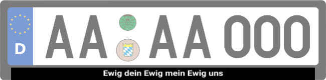 Ewig dein Ewig Kennzeichenhalter Schild informativ auffallend schilder selbst gestalten