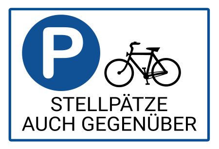 Fahrradstellplätze gegenüber Parken-Verkehr Schild kreativ informativ auffallend schilder selbst gestalten