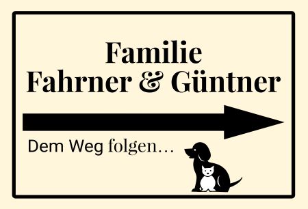 Familie Fahrner & Günther Wegweiser Schild kreativ informativ auffallend schilder selbst gestalten