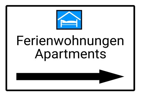 Ferienwohnungen Apartments Wegweiser Schild informativ auffallend schilder selbst gestalten