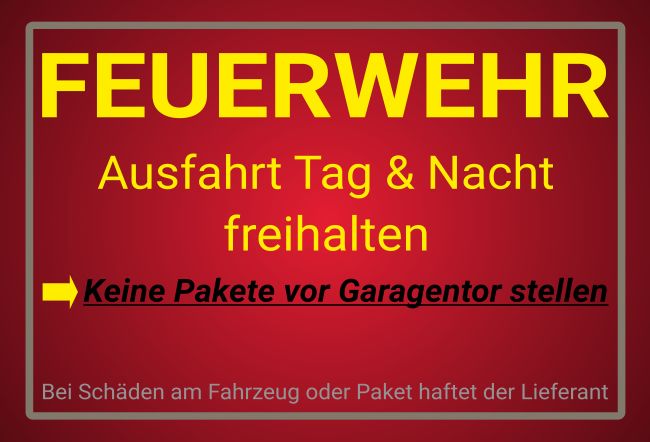 Feuerwehr Hinweis Schild kreativ informativ auffallend schilder selbst gestalten