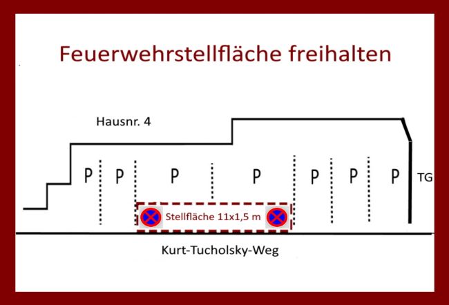 Feuerwehrstellflächen Parken-Verkehr Schild smart kreativ informativ auffallend schilder selbst gestalten