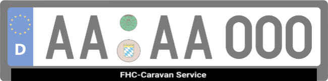 FHC-Caravan Service Kennzeichenhalter Schild informativ auffallend schilder selbst gestalten