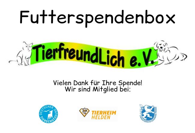 Futterspenderbox Hinweis Schild bunt kreativ informativ auffallend schilder selbst gestalten