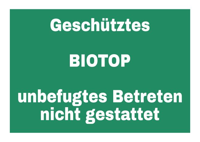 Geschütztes BIOTOP Hinweis Schild smart informativ auffallend schilder selbst gestalten