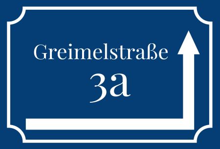 Greimelstraße 3a Strassen-Hausnummern Schild  schilder selbst gestalten