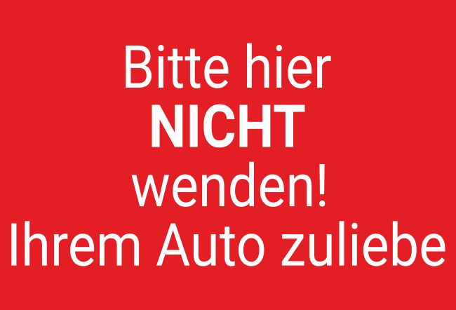 Hier NICHT wenden Hinweis Schild informativ auffallend schilder selbst gestalten