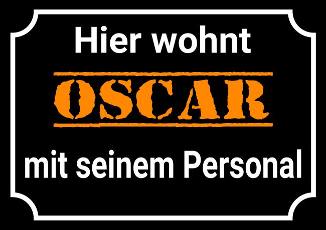 Hier wohnt Oscar Privat-Pakete Schild smart spannend bunt kreativ auffallend schilder selbst gestalten