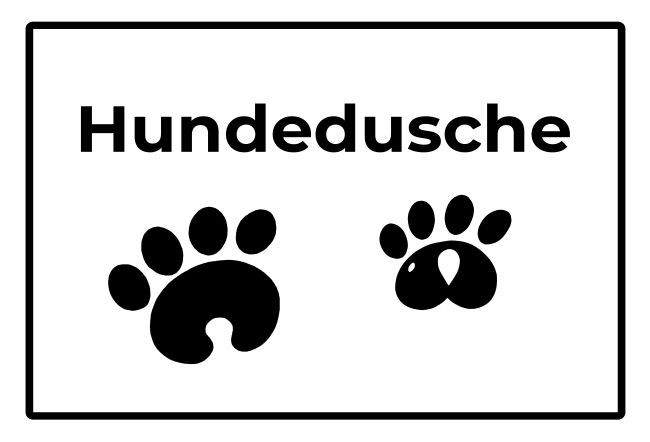 Hundedusche Hinweis Schild informativ auffallend schilder selbst gestalten