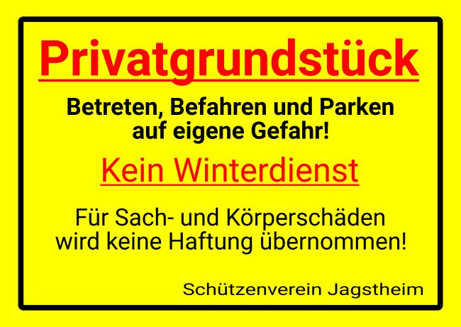 Kein Winterdienst Hinweis Schild spritzig informativ auffallend schilder selbst gestalten