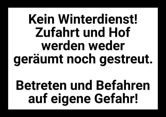 Kein Winterdienst Hinweis Schild informativ auffallend schilder selbst gestalten