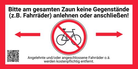 Keine Fahrräder anlehnen Parken-Verkehr Schild kreativ informativ auffallend nachdrücklich schilder selbst gestalten