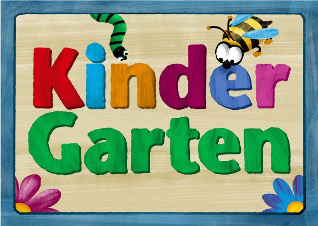 Kindergarten Firma Schild smart spannend bunt kreativ spritzig auffallend schilder selbst gestalten