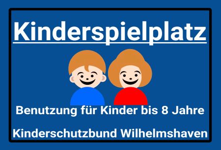 Kinderspielplatz Hinweis Schild bunt kreativ spritzig informativ auffallend schilder selbst gestalten