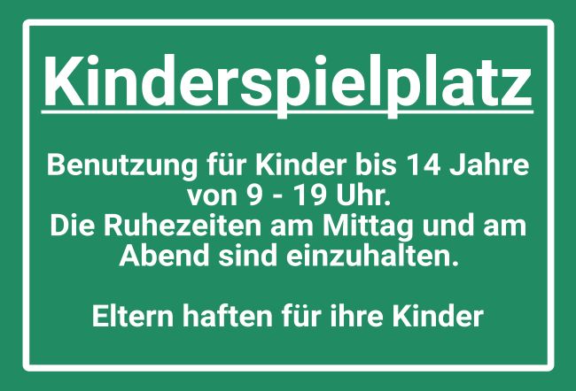 Kinderspielplatz Hinweis Schild smart informativ auffallend schilder selbst gestalten