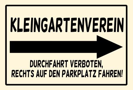 KLEINGARTENVEREIN Wegweiser Schild informativ auffallend schilder selbst gestalten