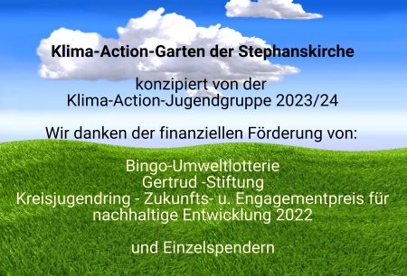 Klima-Action-Garten Hinweis Schild informativ auffallend schilder selbst gestalten