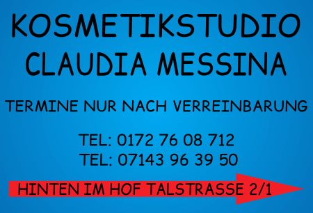 KOSMETIKSTUDIO MESSINA Wegweiser Schild kreativ informativ auffallend schilder selbst gestalten