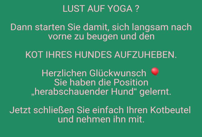 Lust auf Yoga Hinweis Schild informativ auffallend lustig schilder selbst gestalten