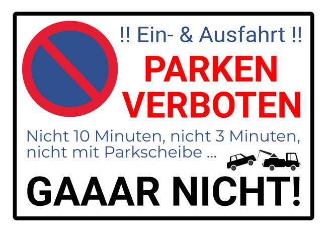 Nicht 10 Minuten Parken-Verkehr Schild informativ auffallend nachdrücklich schilder selbst gestalten